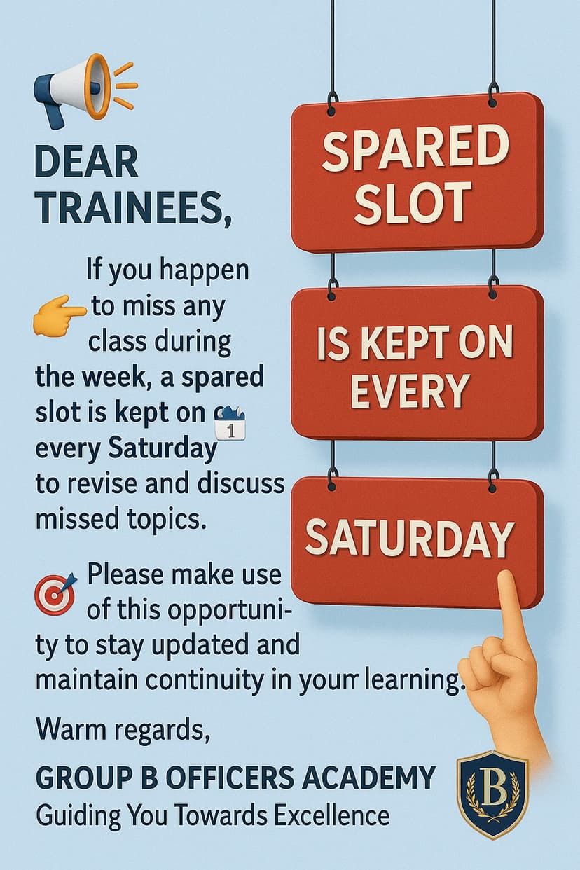 Saturday Spared Slot - Group B Officers Academy